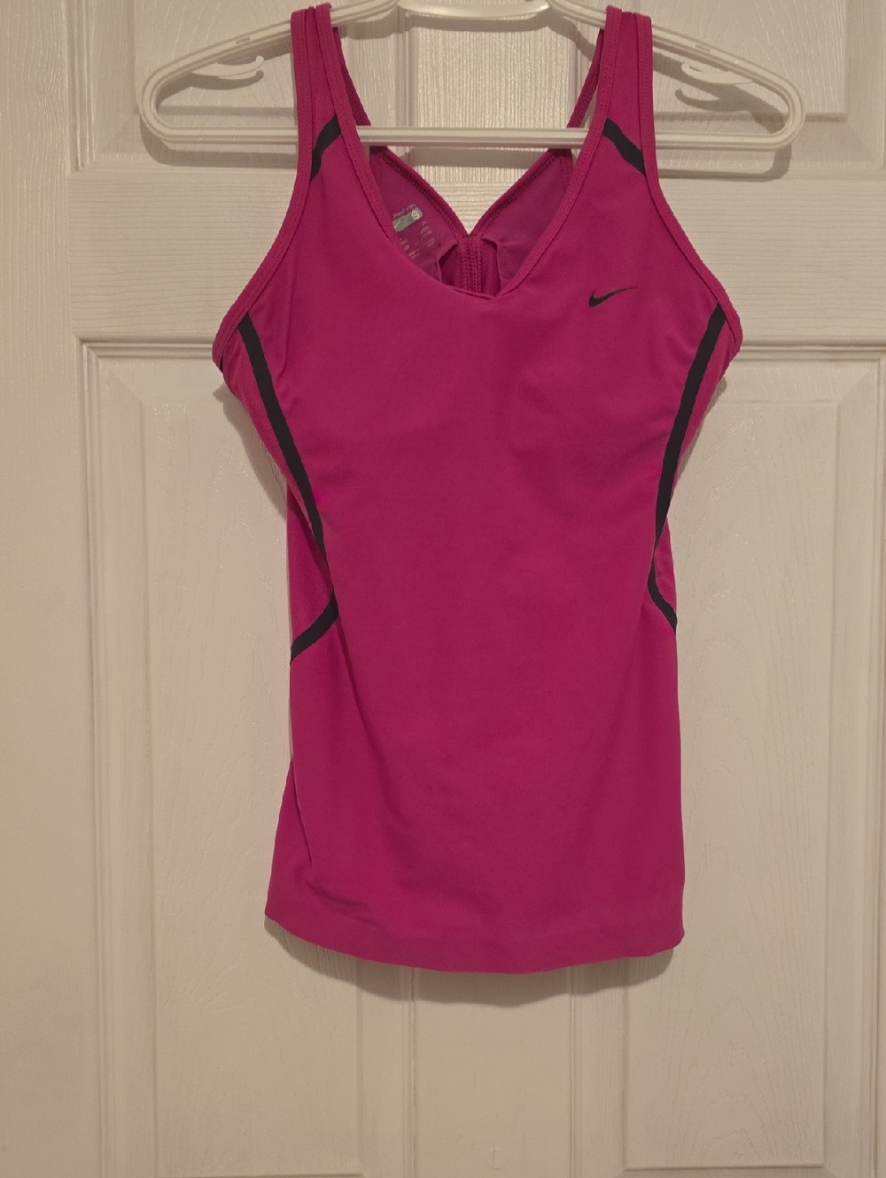 Nike Bright Pink Racerback Performance Tank with Black Accents